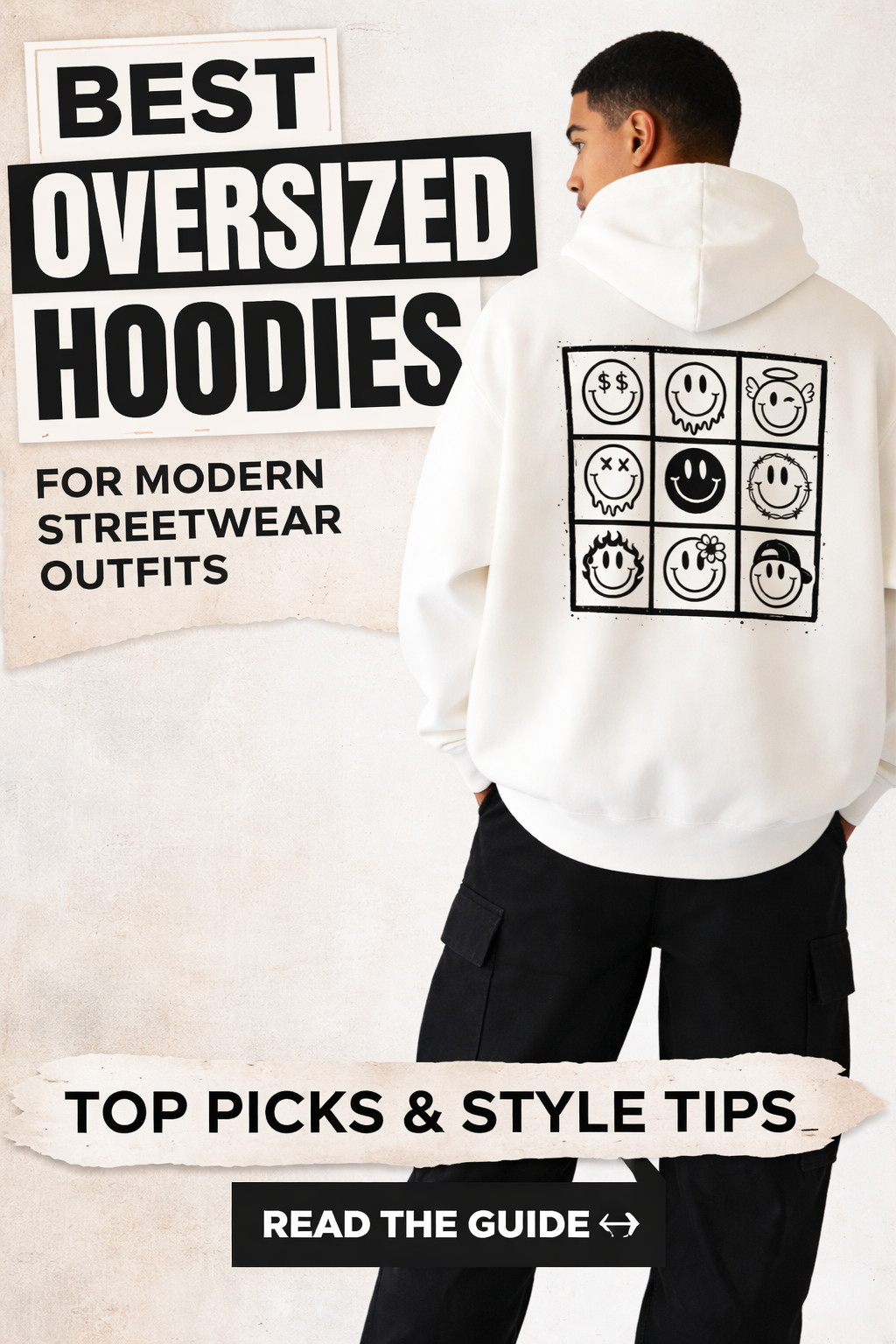 man wearing oversized streetwear hoodie modern urban fashion outfit