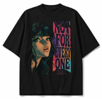 front view oversized black graphic t-shirt not for everyone portrait design graphic streetwear
