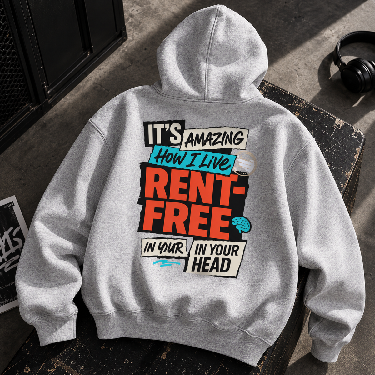 Rent Free Statement Oversized Hoodie