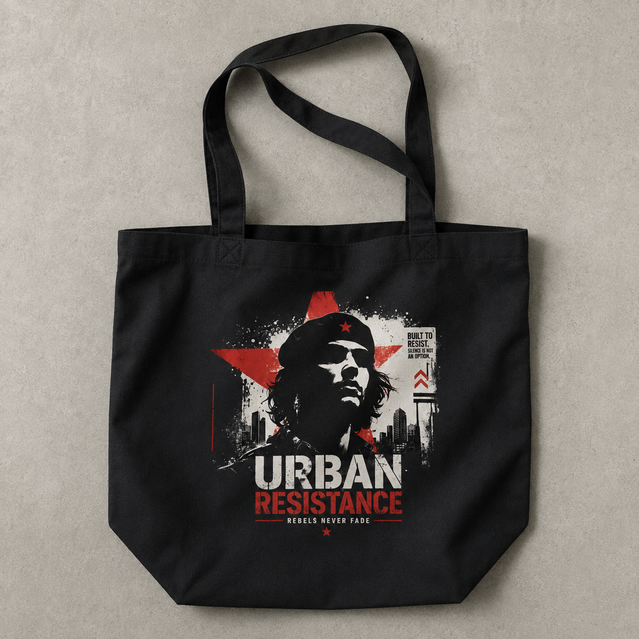 Black Nöiré Urban tote bag, flat front product view