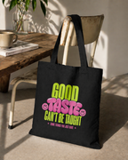 product lifestyle view black tote bag good taste attitude design urban streetwear outfit