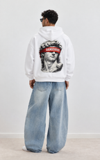 Renaissance Statue Back Print Oversized Hoodie