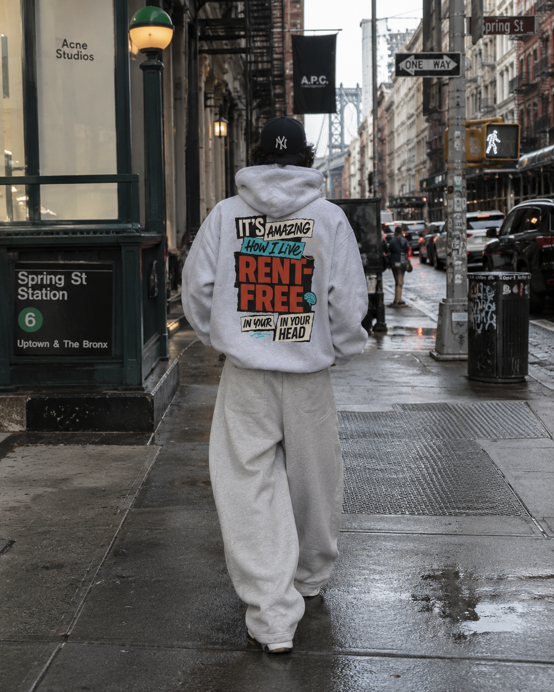 Rent Free Statement Oversized Hoodie