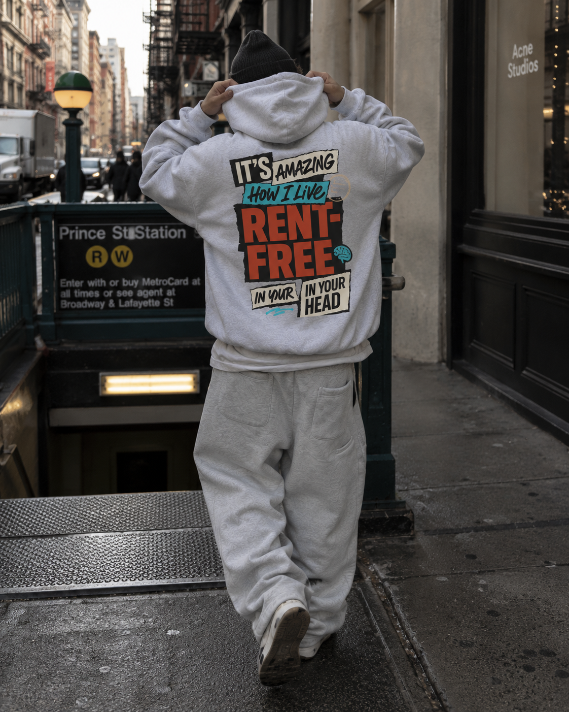 Rent Free Statement Oversized Hoodie