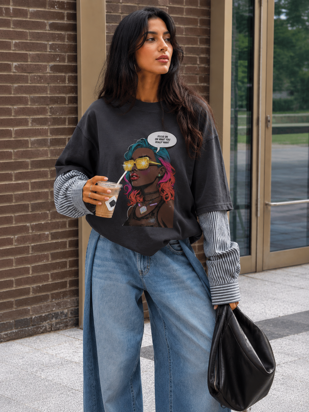 Urban Graphic T-Shirt – Focus On What You Really Want Portrait Tee
