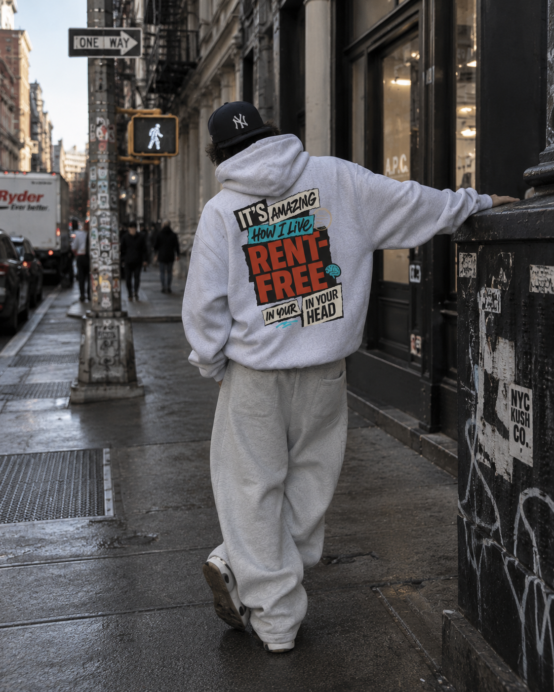 Rent Free Statement Oversized Hoodie