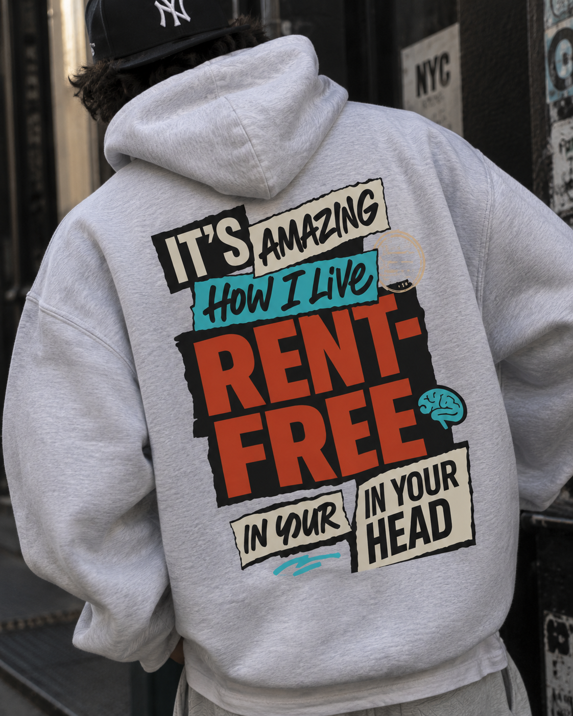 Rent Free Statement Oversized Hoodie