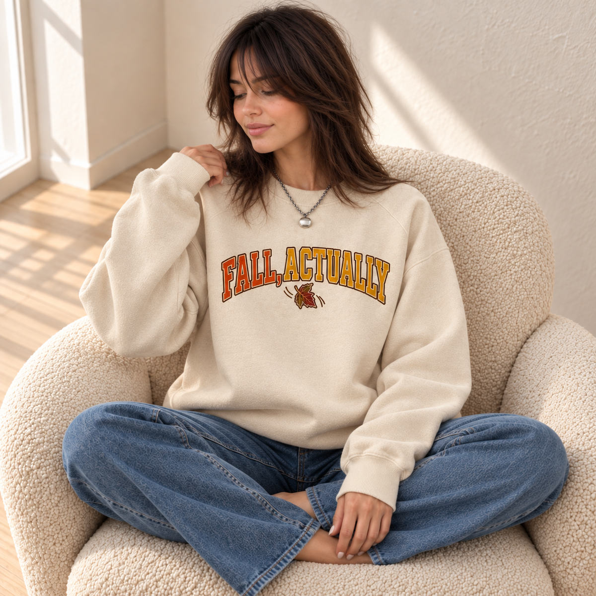 Fall Actually Retro Crewneck Sweatshirt