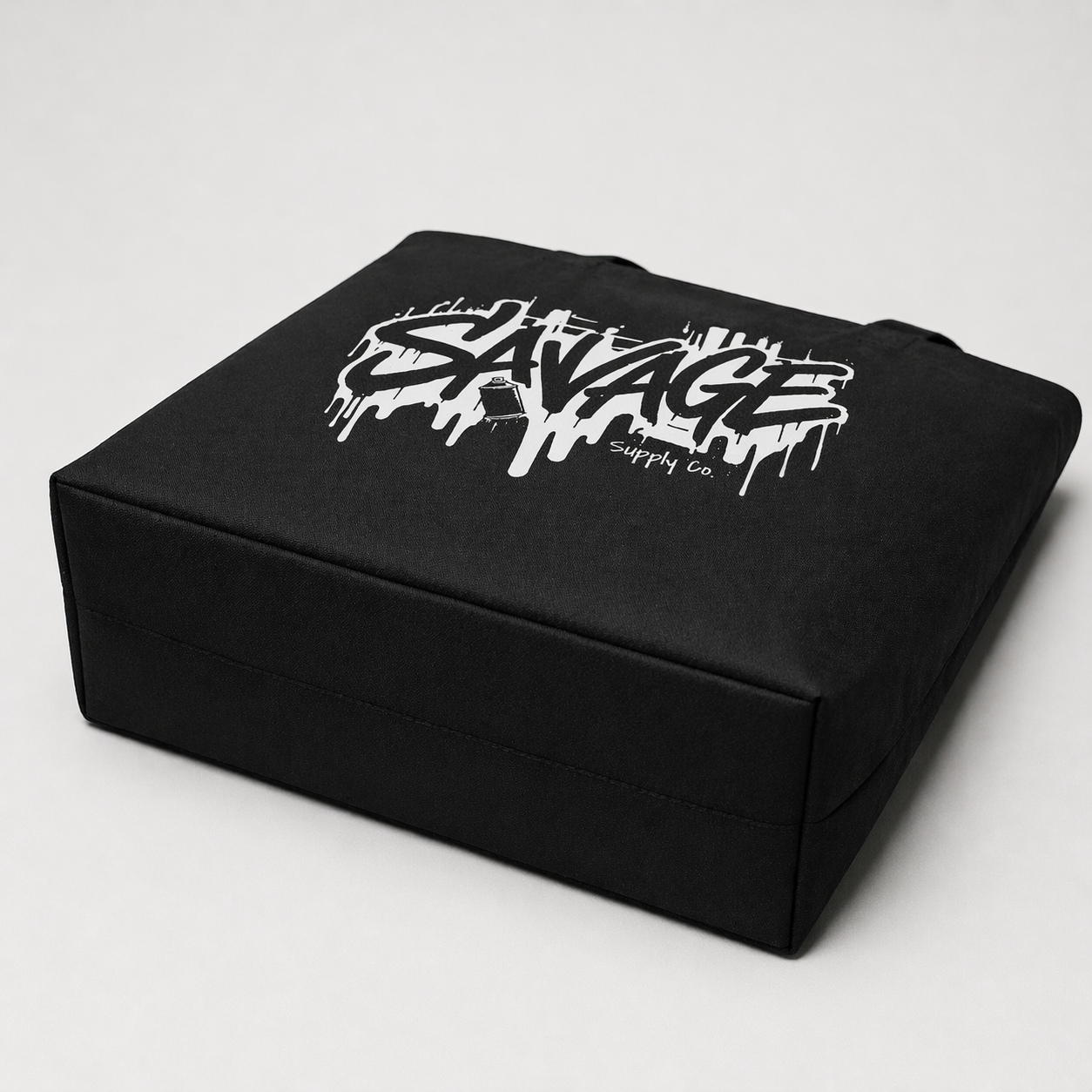 product folded black tote bag savage typography design minimal streetwear