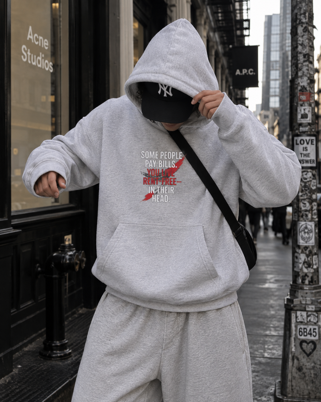 Rent Free Statement Oversized Hoodie