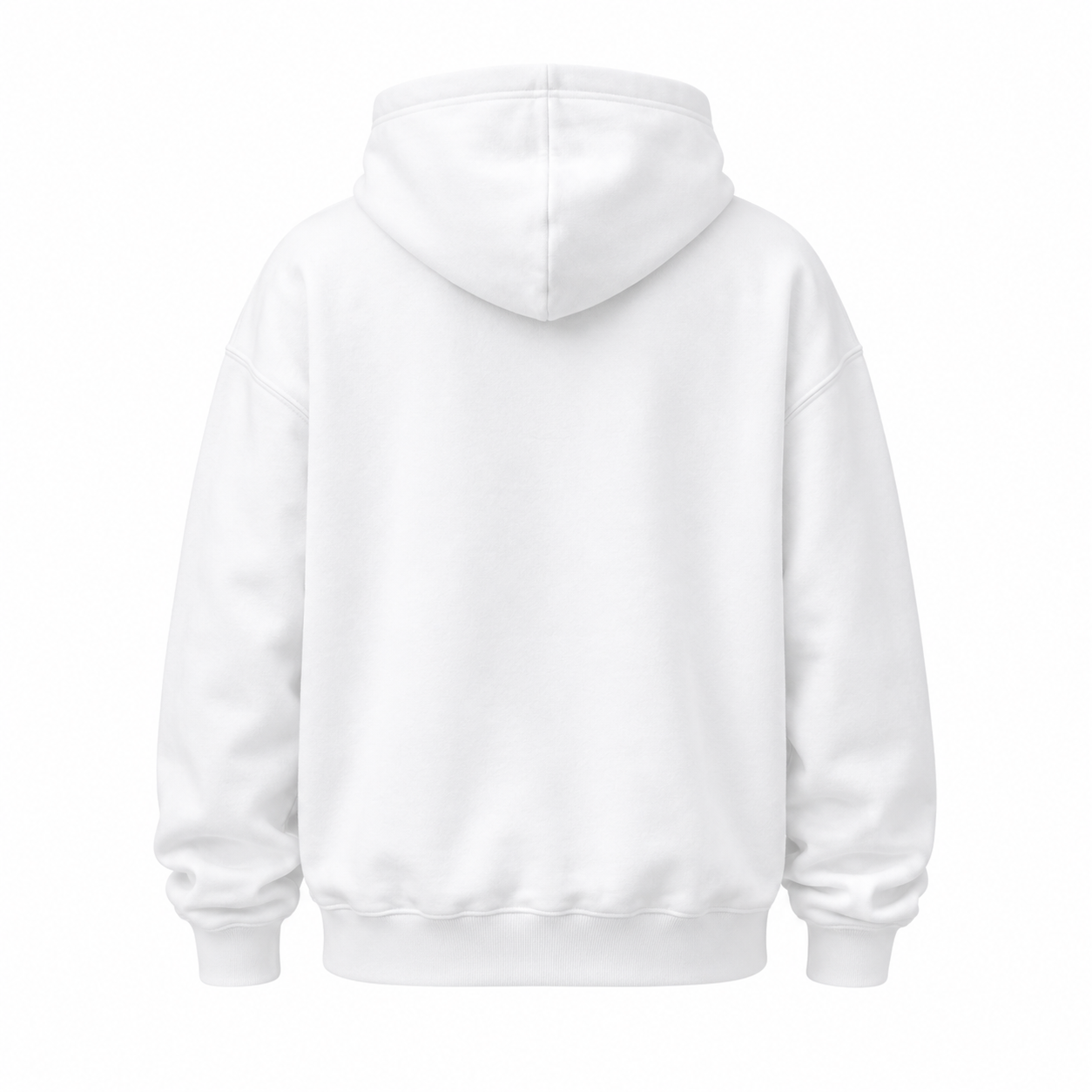 back view oversized white hoodie blank clean minimalist streetwear apparel mockup