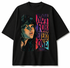 front view oversized black streetwear t-shirt not for everyone artwork urban streetwear outfit