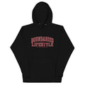 Black unisex premium hoodie front view with “Boundaries Are a Lifestyle” text design