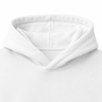 close up hood detail white oversized hoodie premium cotton streetwear garment texture