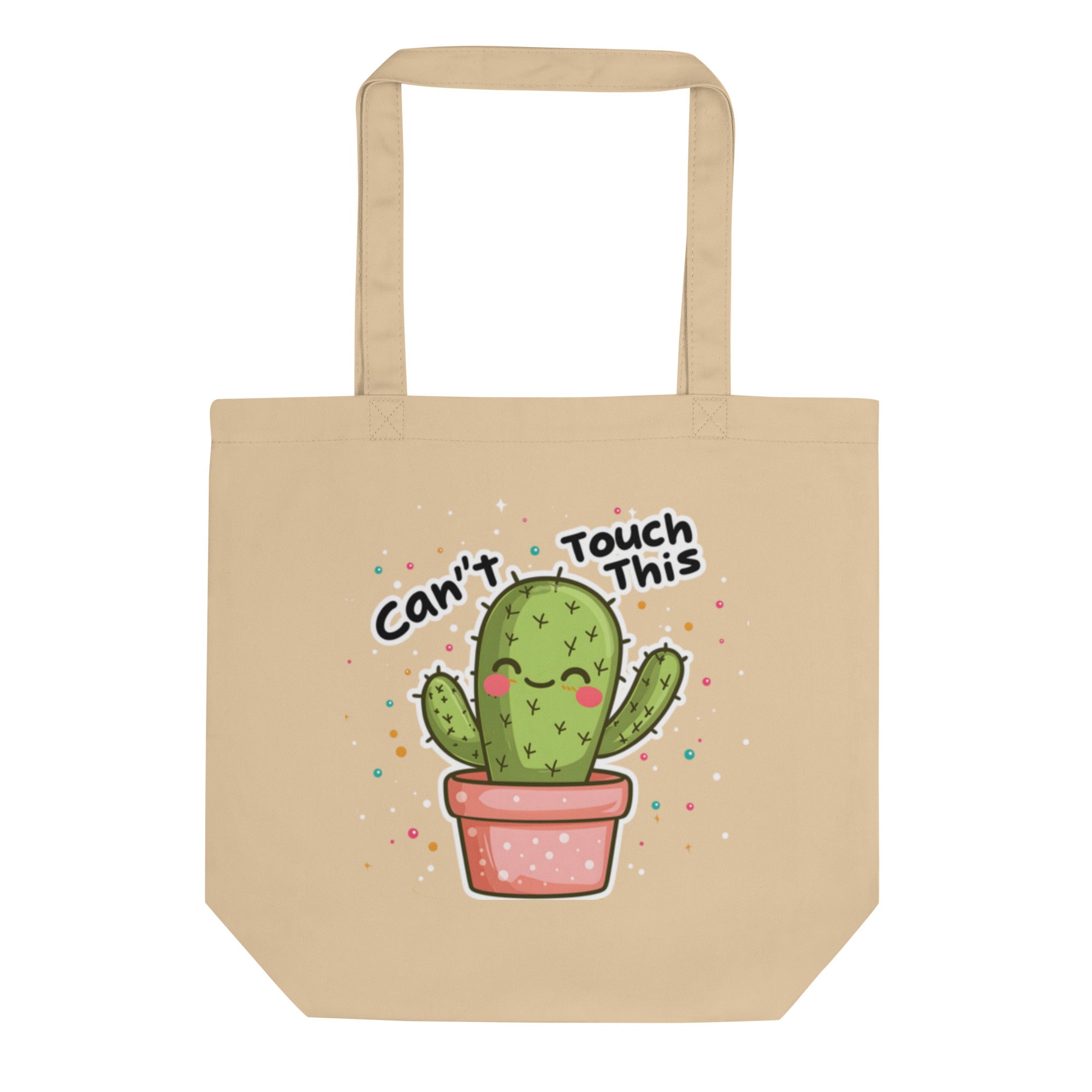Natural Nöiré cactus tote bag, front product view with long handles
