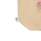 oyster eco tote bag fabric detail close up organic cotton tag textured canvas reusable shopping bag detail