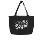 product front view black tote bag fabric detail savage graphic streetwear