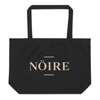Black Nöiré logo tote bag, front product view
