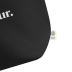 product detail black tote bag fabric texture organic cotton material streetwear fashion