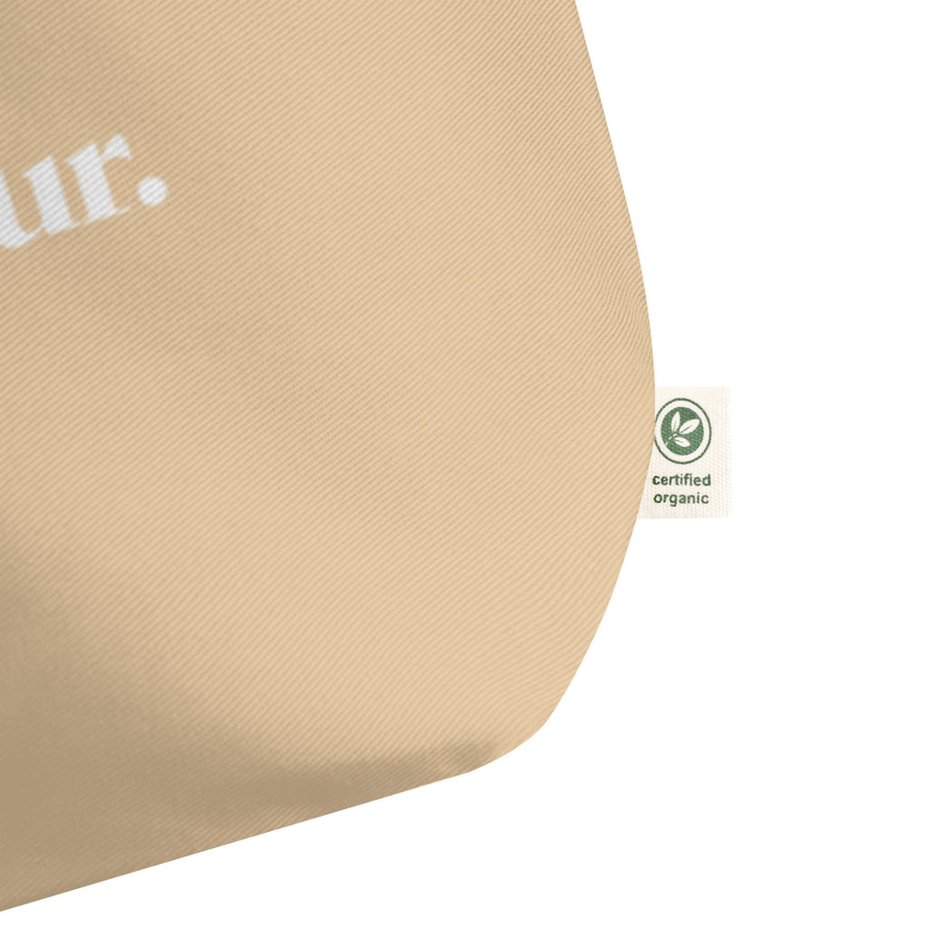 product detail beige tote bag fabric texture organic cotton material streetwear fashion