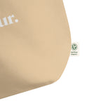 product detail beige tote bag fabric texture organic cotton material streetwear fashion