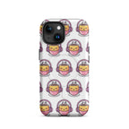 Lo Fi Latte MagSafe iPhone case smiling coffee cup pattern close up