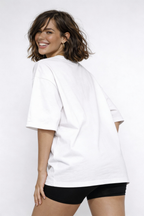 Nöiré white oversized t-shirt for women, plain back view