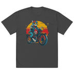 oversized graphic t shirt biker print faded black Noiré