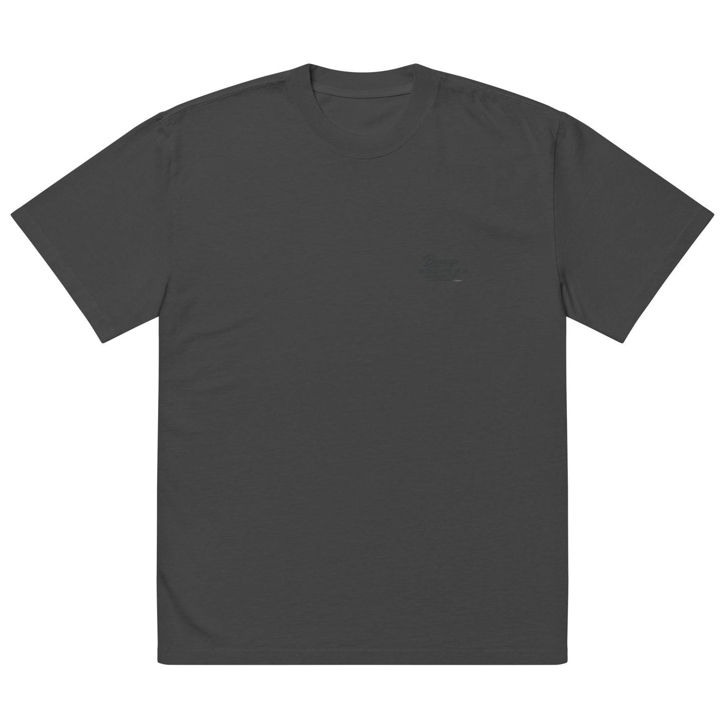 streetwear t-shirt front view with minimal logo detail
