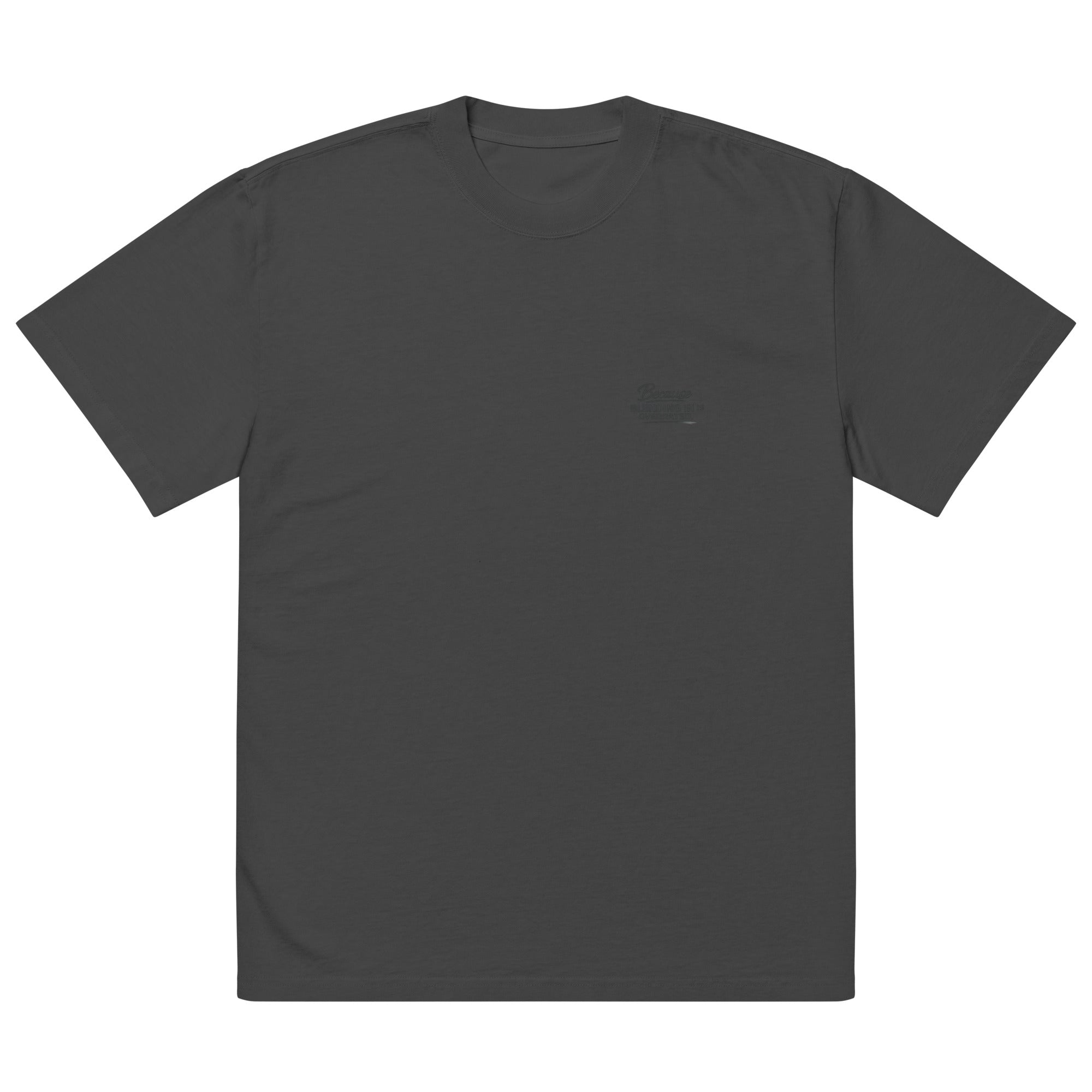 streetwear t-shirt front view with minimal logo detail
