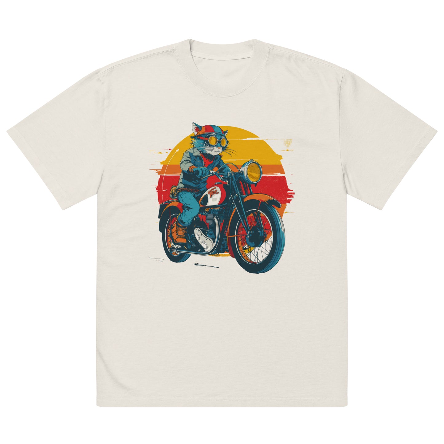 oversized graphic t shirt with biker illustration streetwear Noiré
