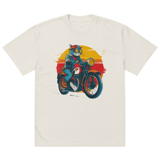 oversized graphic t shirt with biker illustration streetwear Noiré