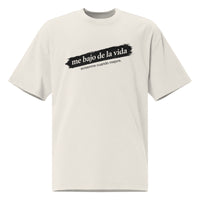 Off - white unisex t-shirt front view with minimalist typographic design, clean streetwear style