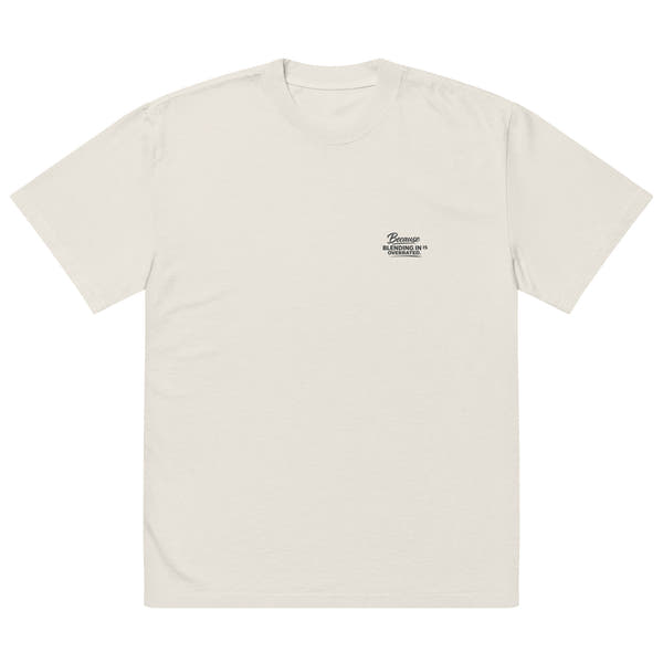 streetwear t-shirt front view with minimal logo detail
