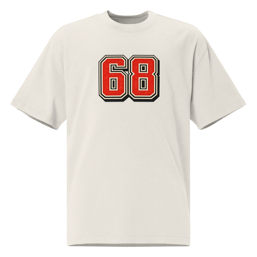 Vintage college style number 68 streetwear tee