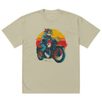 oversized graphic t shirt biker print faded eucalyptus Noiré