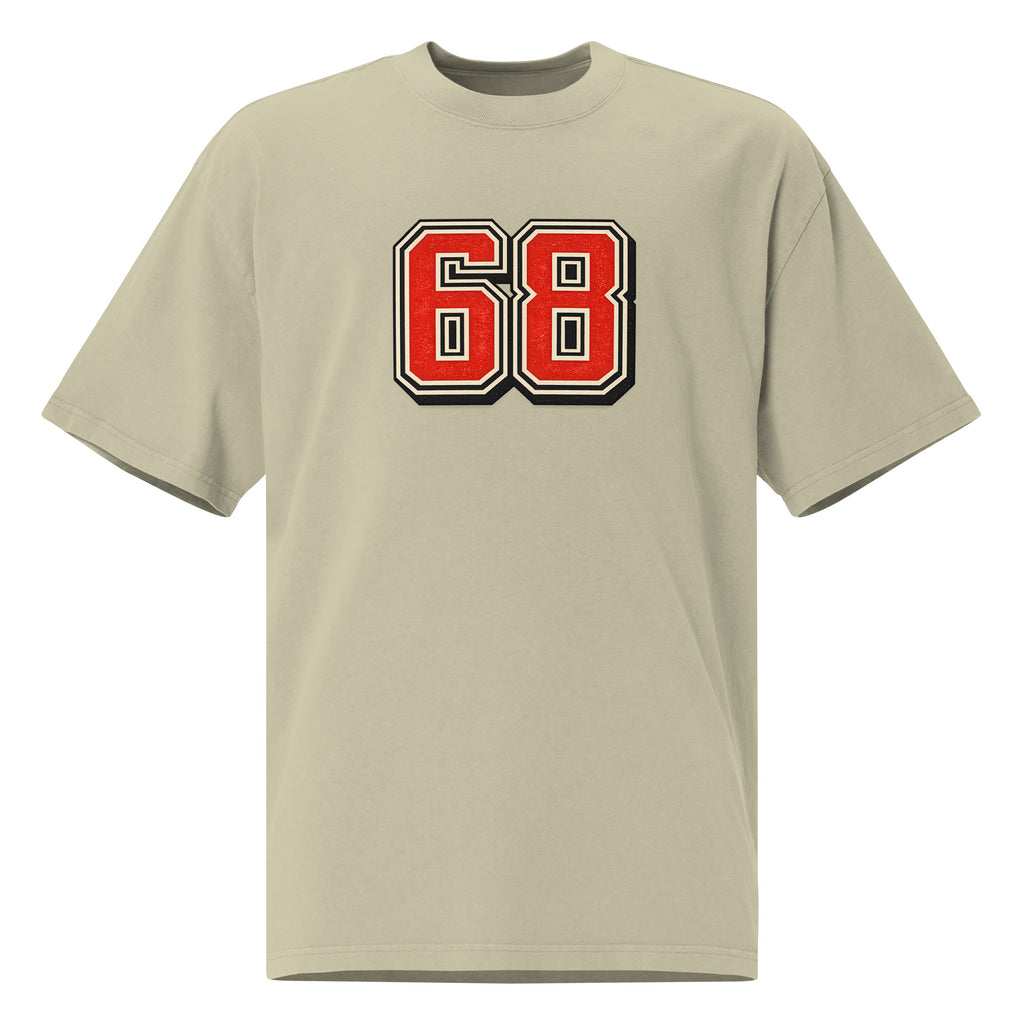 Athletic varsity number graphic oversized cotton t-shirt