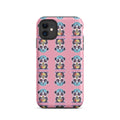 Panda Vibe MagSafe iPhone case cute street pattern design front view
