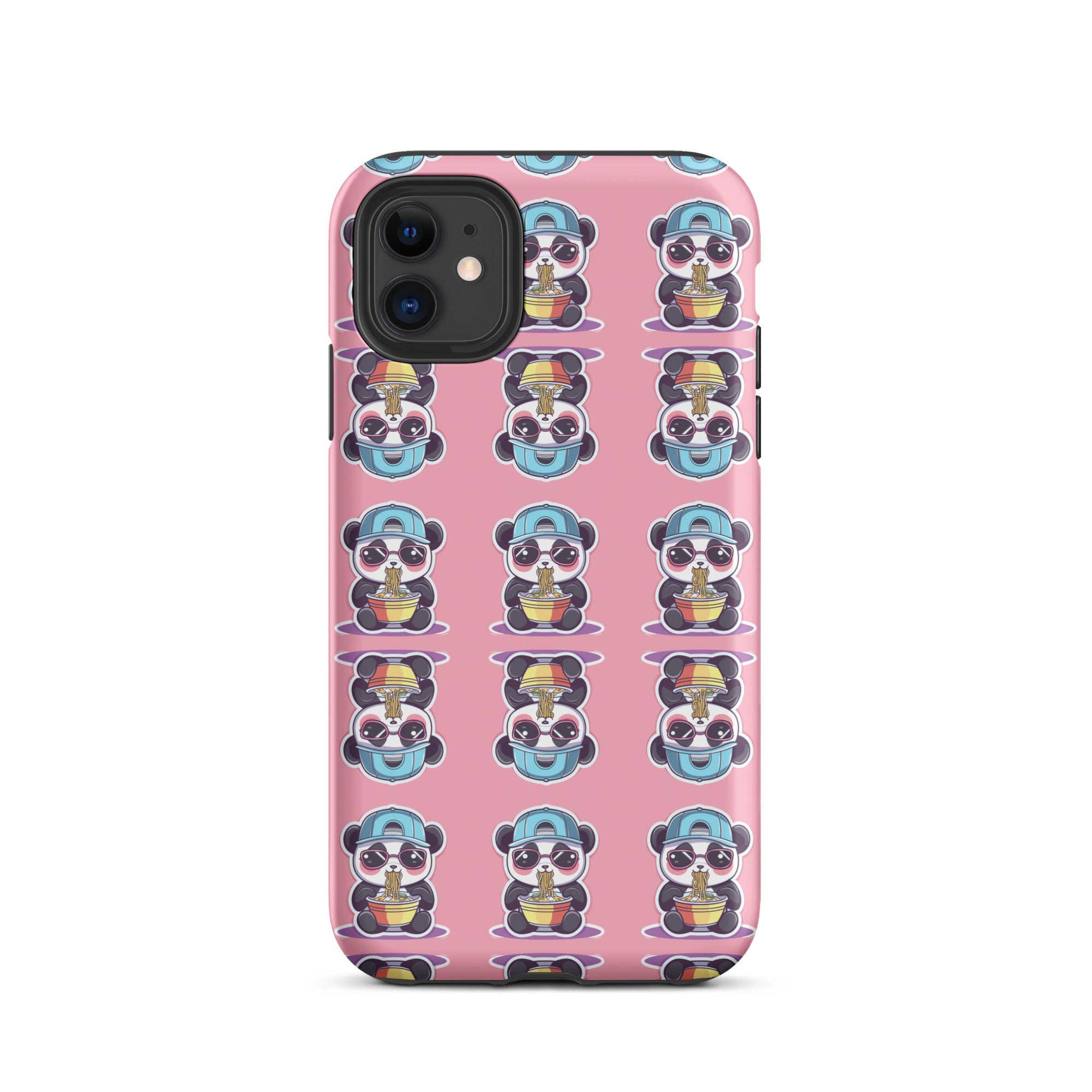 Panda Vibe MagSafe iPhone case cute street pattern design front view
