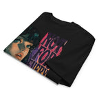 angled folded view oversized black graphic t-shirt not for everyone print urban streetwear outfit