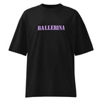 oversized black ballerina graphic t-shirt front print pastel lavender statement streetwear tee