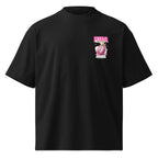 product front view oversized black graphic t shirt pitaya pink riot chest print streetwear fashion