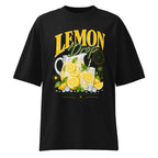 product clean front mockup black relaxed fit lemon drop lemonade graphic t shirt streetwear fashion
