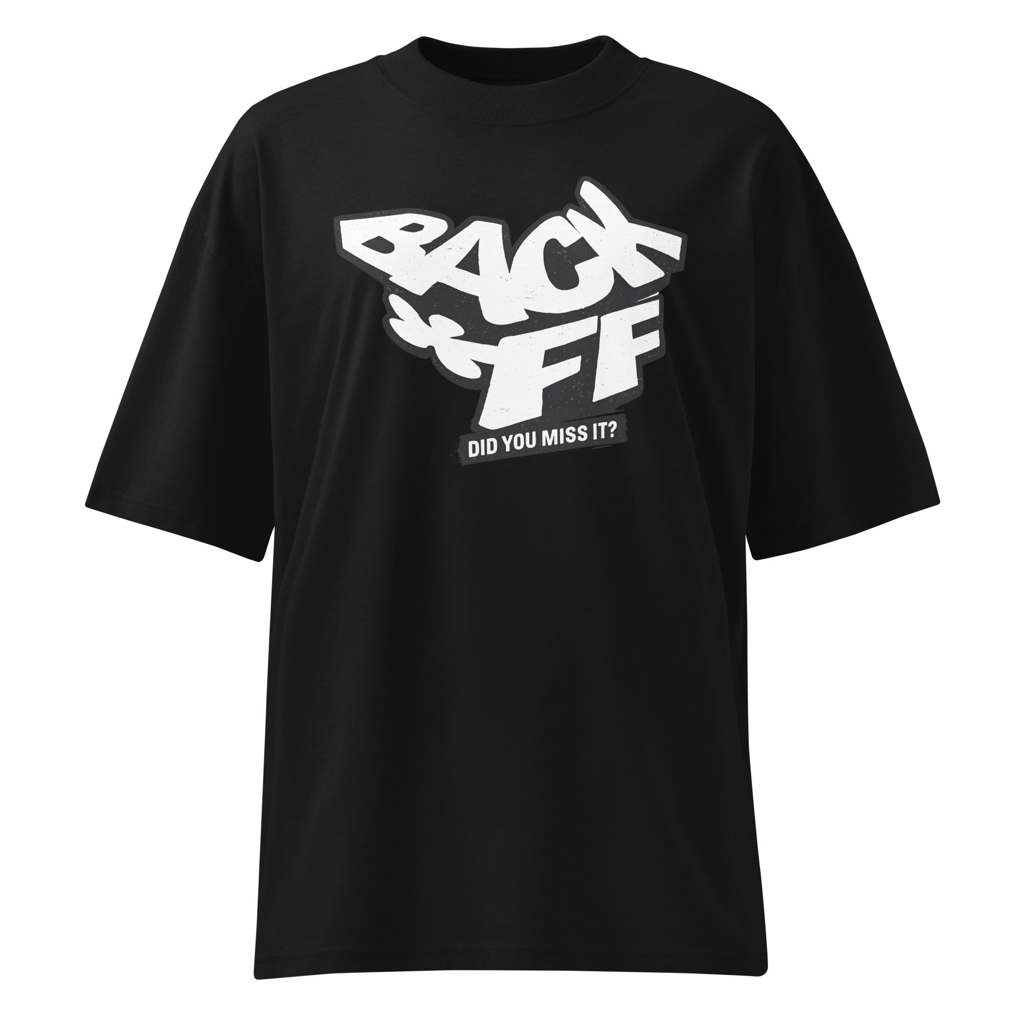 product clean front view relaxed fit black graphic t shirt back off typography design graphic streetwear