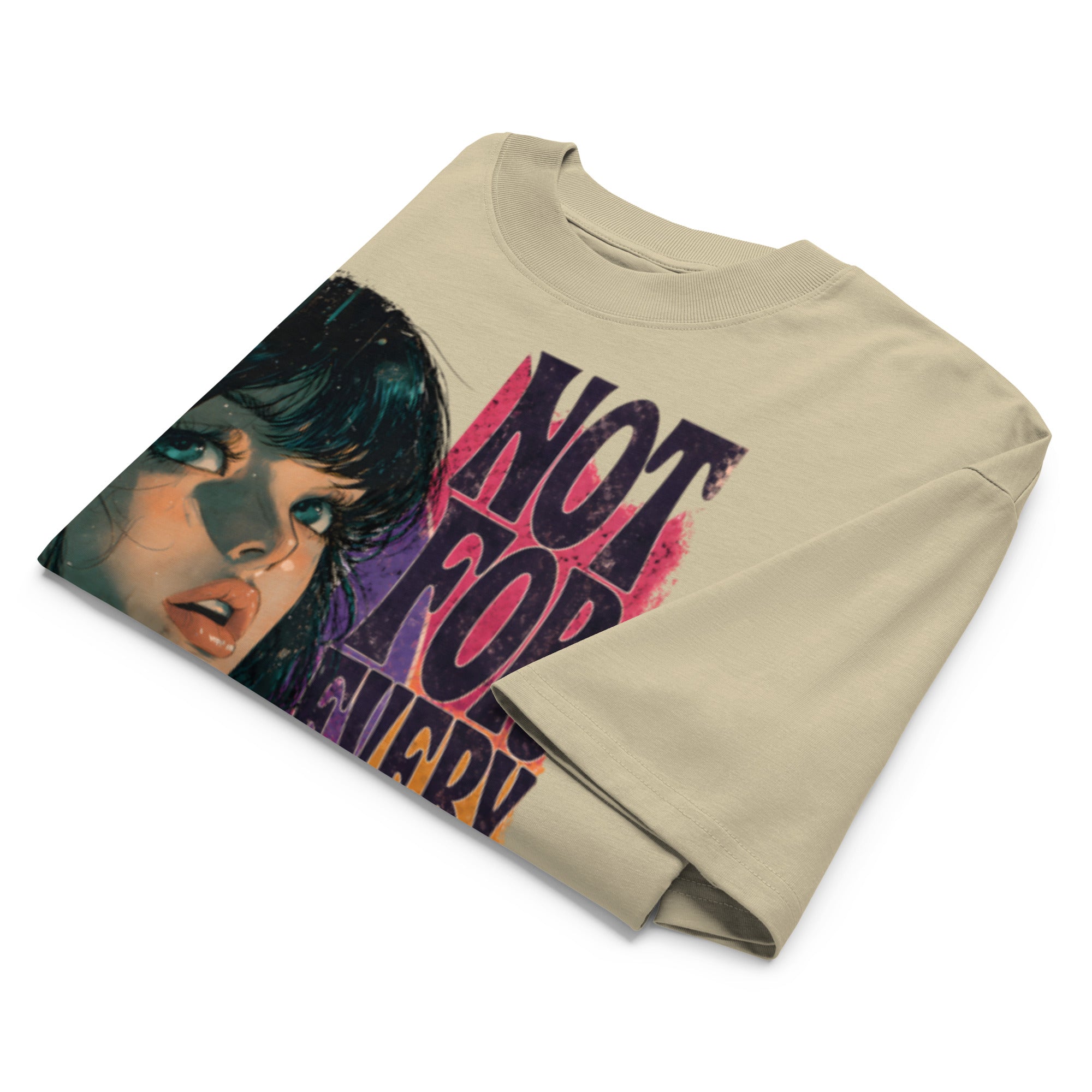 angled folded view oversized sand graphic t-shirt not for everyone print graphic streetwear
