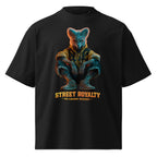 Statement streetwear oversized graphic shirt black background