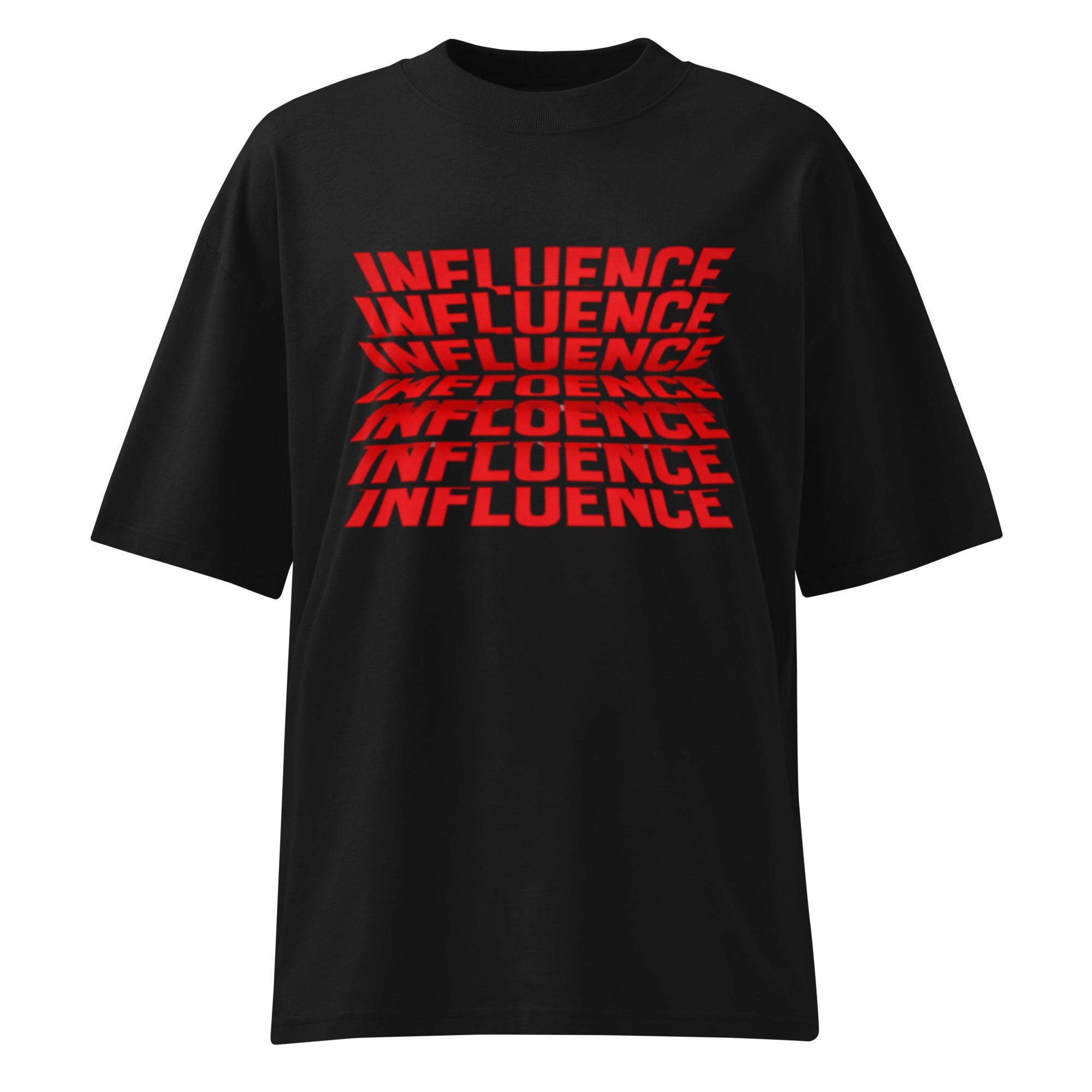 Clean oversized urban graphic t-shirt black background