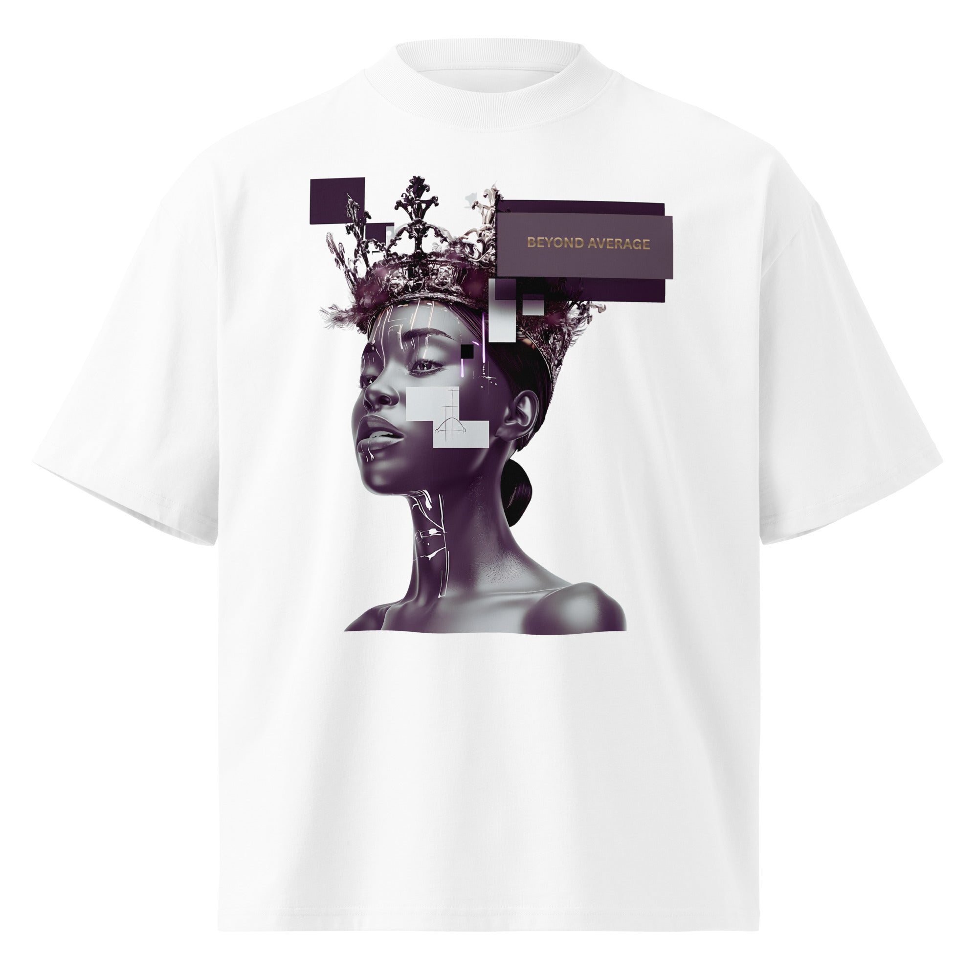 flat lay white oversized graphic streetwear t shirt gothic statue artwork graphic streetwear