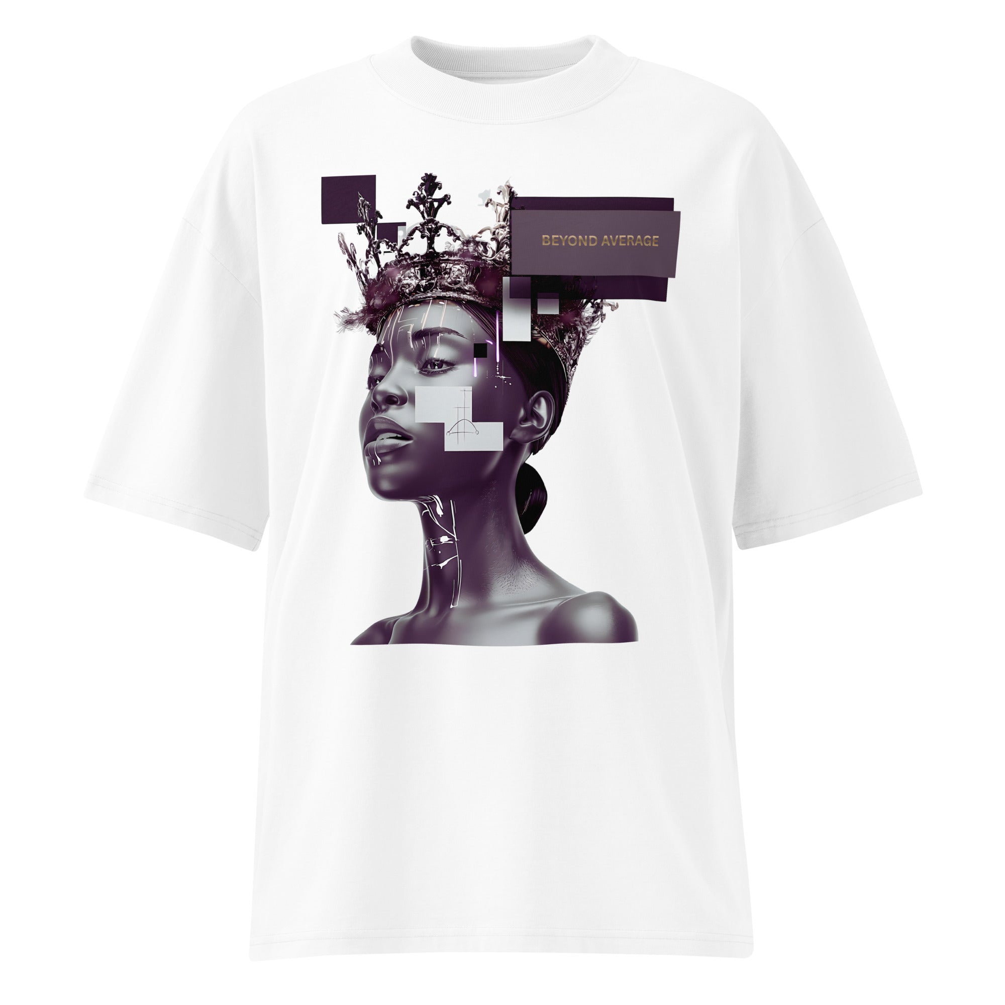 product view white oversized graphic streetwear t shirt gothic statue artwork streetwear fashion