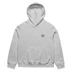 unisex streetwear hoodie front view with minimalist chest logo
